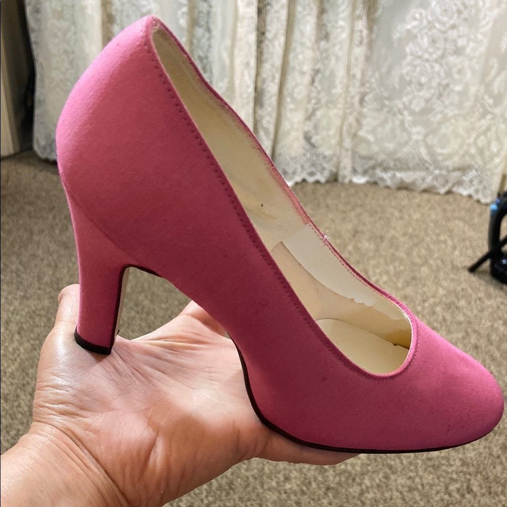 Vintage Elegant Pink Women's Heels Shoes With 7.5M US